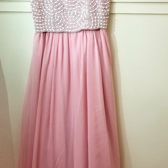 Pink Beaded and Jeweled Prom Formal Dress - Picture 2 of 4